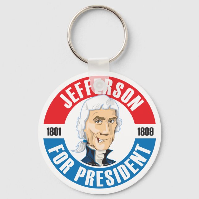 U.S. Presidents Campaign Keychain: #3 Jefferson Keychain (Front)