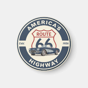 U.S. Route 66 historic highway Classic car gifts Magnet