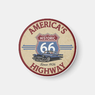 U.S. Route 66 historic highway Classic car gifts Magnet