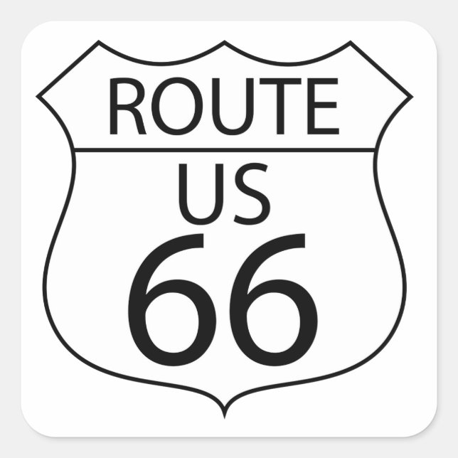 U.S. Route 66 Sign Square Sticker (Front)