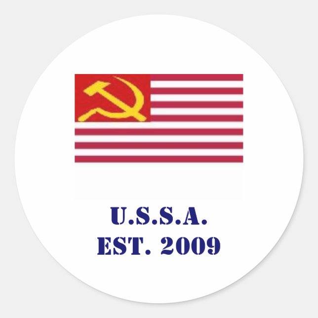 U.S.S.A.est. 2009 Classic Round Sticker (Front)