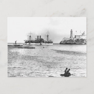 U.S.S. Maine Entering Havana Harbour Postcard