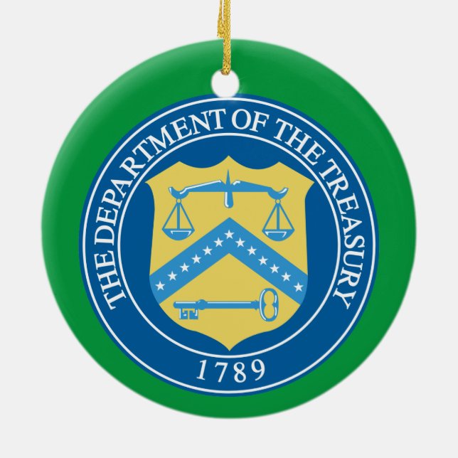 U.S. Treasury Department Custom Ceramic Ornament (Back)