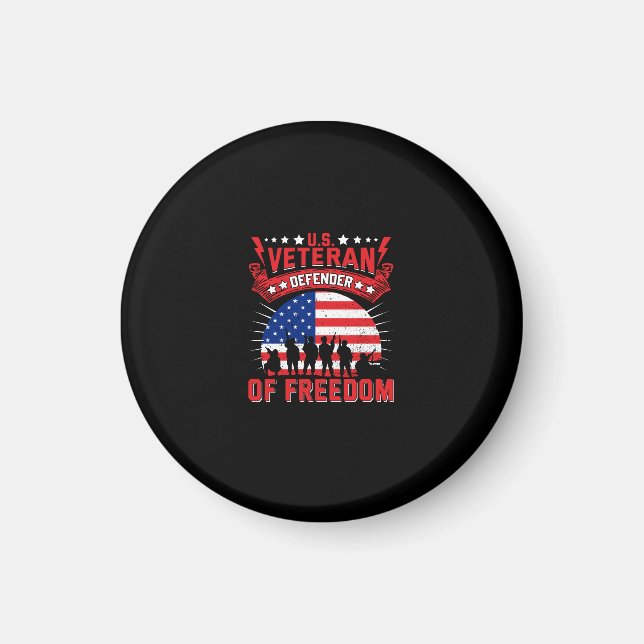 u.s. veteran defender of freedom magnet (Front)