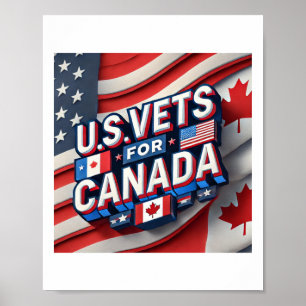 U.s. Vets For Canada Brothers In Arms Sticker Poster