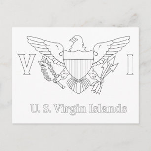U.S. Virgin Island Flag Adult Colouring Postcard