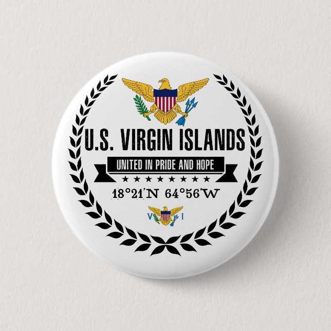 U.S. Virgin Islands 2 Inch Round Button (Front)
