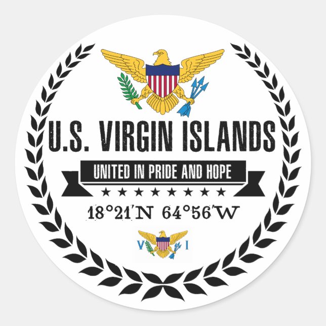 U.S. Virgin Islands Classic Round Sticker (Front)