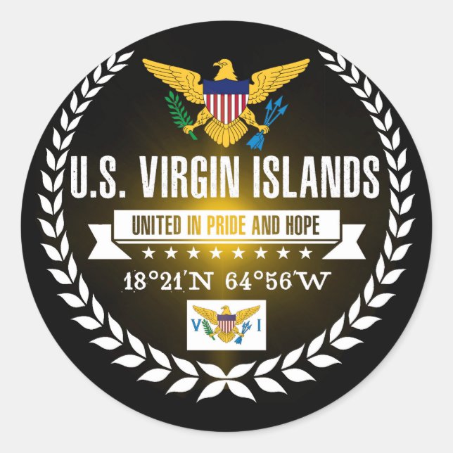 U.S. Virgin Islands Classic Round Sticker (Front)