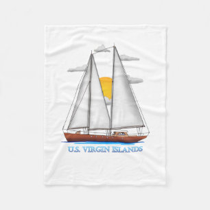 U.S. Virgin Islands Coastal Nautical Sailing Sailo Fleece Blanket