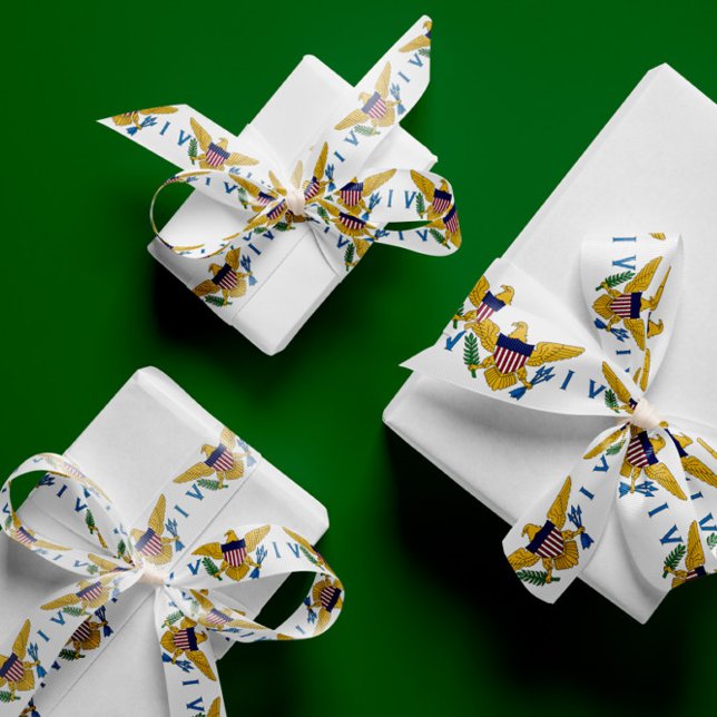 U.S. Virgin Islands Flag 3" Width Ribbon Satin Ribbon (Creator Uploaded)