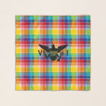 U.S. Virgin Islands Flag (Black), Madras  Scarf<br><div class="desc">U.S. Virgin Islands flag (Black) on madras background.</div>