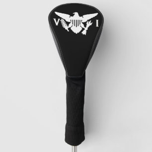 U.S. Virgin Islands Flag, Black & White Golf Head Cover