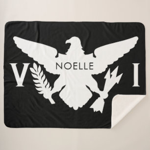 U.S. Virgin Islands Flag, Black & White Sherpa Blanket