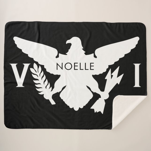 U.S. Virgin Islands Flag, Black & White Sherpa Blanket (Front (Horizontal))