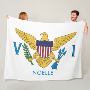 U.S. Virgin Islands Flag Fleece Blanket