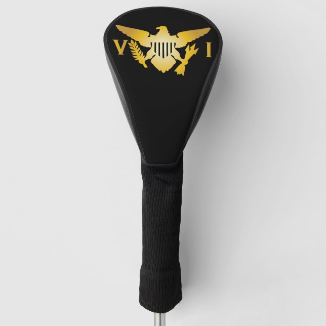 U.S. Virgin Islands Flag, Gold Golf Head Cover (Front)