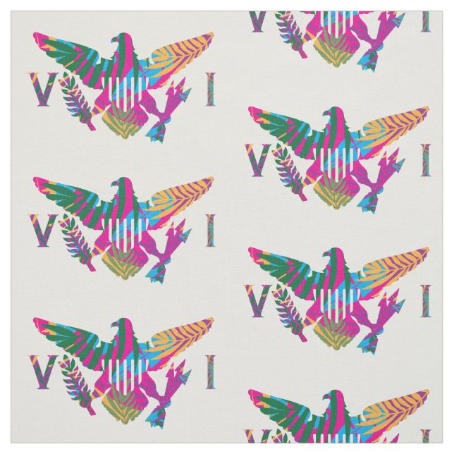 U.S. Virgin Islands Flag (Large) Tropical Leaves Fabric (Swatch)