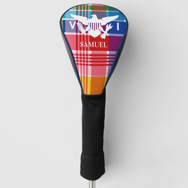 U.S. Virgin Islands Flag, Madras Golf  Head Cover (Front)