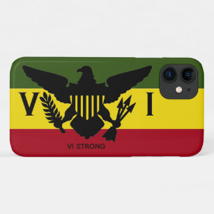 U.S. Virgin Islands Flag, Rasta- Green, Yellow Red Case-Mate iPhone Case