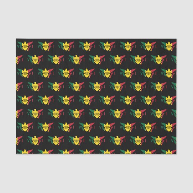 U.S. Virgin Islands Flag | Red Yellow Green Black Tissue Paper (Front)