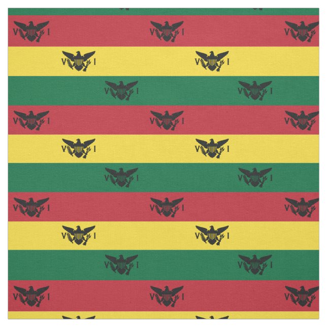 U.S. Virgin Islands Flag Small | Red Yellow Green Fabric (Swatch)
