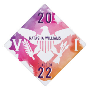 U.S. Virgin Islands Flag Watercolor, Class of 20XX Graduation Cap Topper