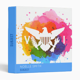U.S. Virgin Islands Flag, White, Watercolor Splash Binder