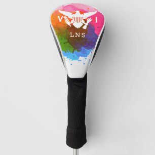 U.S. Virgin Islands Flag, White, Watercolor Splash Golf Head Cover