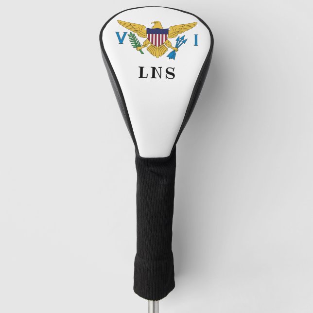 U.S. Virgin Islands Flag, Your Initials Golf Head Cover (Front)