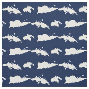 U.S. Virgin Islands - Navy & White Fabric
