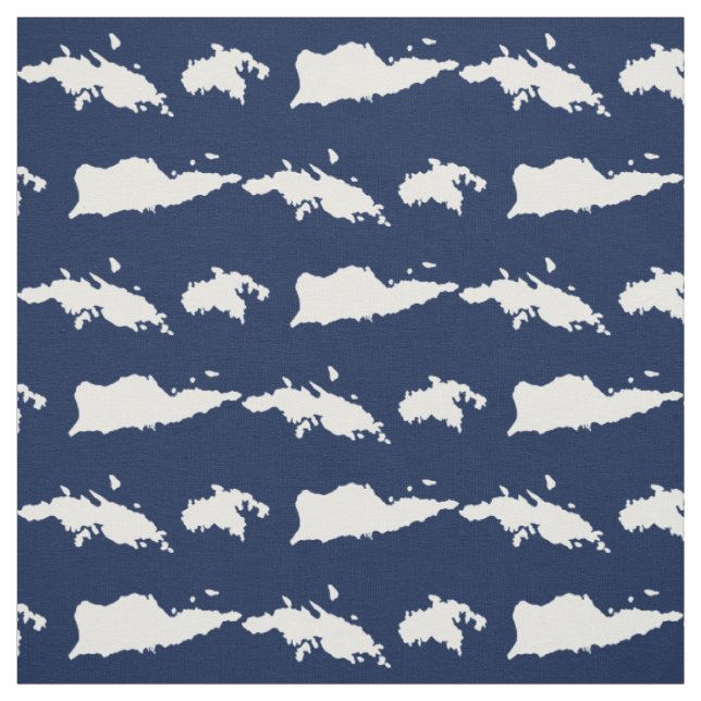 U.S. Virgin Islands - Navy & White Fabric (Swatch)