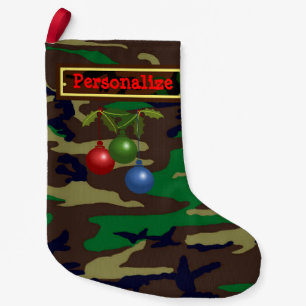 U.S. Woodland Camo Christmas Stocking w/Ornaments
