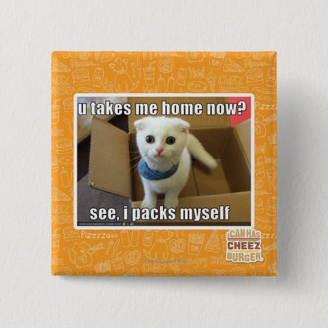 U take me home now? 2 inch square button (Front)