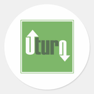 U-Turn Classic Round Sticker