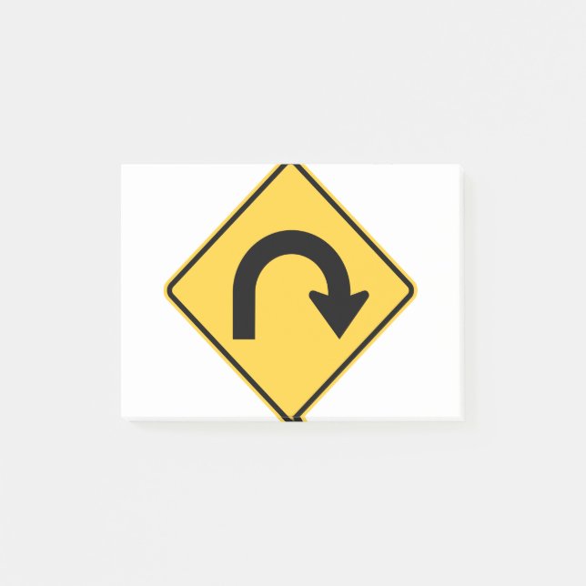 U-turn symbol post-it notes (Front)
