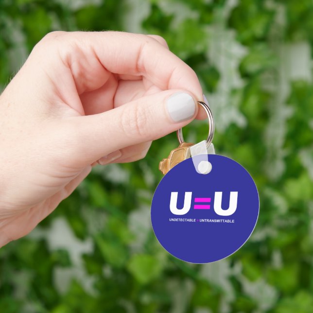 U=U HIV Undetectable Equals Untransmittable Keychain (Hand)