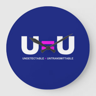 U=U HIV Undetectable Equals Untransmittable Large Clock
