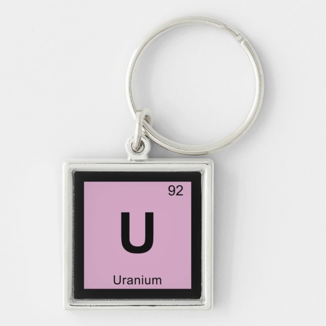 U - Uranium Chemistry Periodic Table Symbol Keychain (Front)
