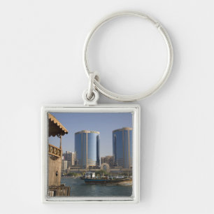 UAE, Dubai, Dubai Creek. Dhow cruises channel Keychain