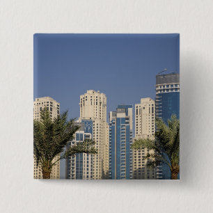UAE, Dubai. Towers of Jumeirah Beach Residence 2 Inch Square Button