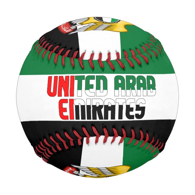 UAE Flag and Coat of Arms Patriotic Baseball (Front)