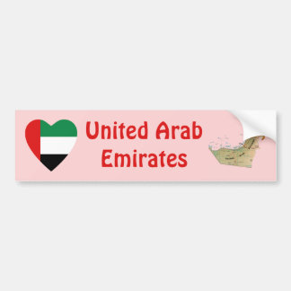 UAE Flag Heart + Map Bumper Sticker