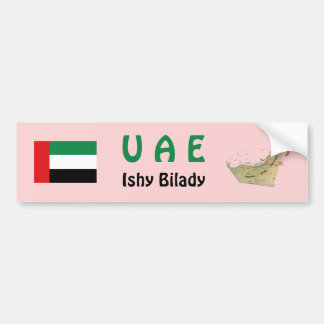 UAE Flag + Map Bumper Sticker