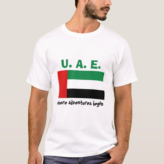 UAE Flag + Map + Text T-Shirt (Front)