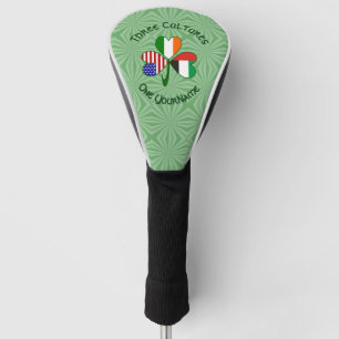 UAE Ireland USA Shamrock Flag Personalized  Golf Head Cover