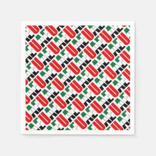 UAE United Arab Emirates Flag Colors Typography Napkin