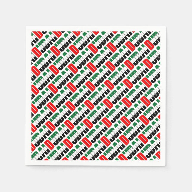UAE United Arab Emirates Flag Colours Dubai Napkin (Front)