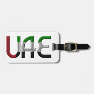 UAE United Arab Emirates Flag Colours Typography Luggage Tag