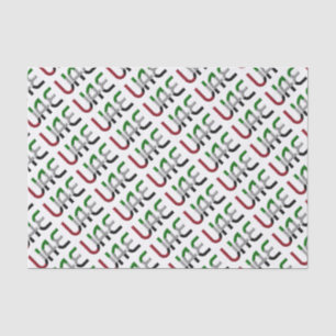 UAE United Arab Emirates Flag Colours Typography Tissue Paper